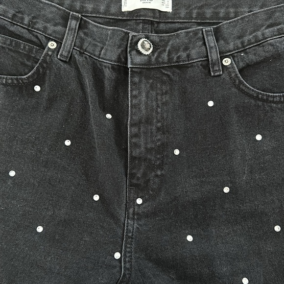 Mango Rhinestone Wide Leg Denim - Picture 2 of 3